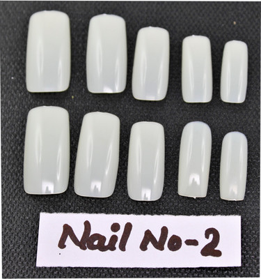 Ear Lobe & Accessories 10 pcs Round Nails with Glue(Nail No:2) White(Pack of 10)