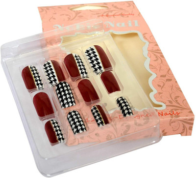 

Noble Plain Artificial Nails With Gum Inject Multicolor(Pack of 1)
