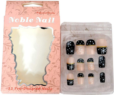 

Noble Plain Artificial Nails With Gum Inject Multicolor(Pack of 1)