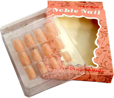 

Noble Plain Artificial Nails With Gum Inject Multicolor(Pack of 1)