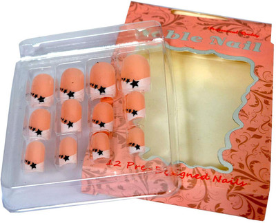 

Noble Plain Artificial Nails With Gum Inject Multicolor(Pack of 1)