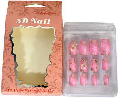 

3D Artificial Nails With Gum Inject Multicolor(Pack of 1)
