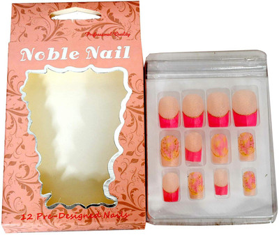 

Noble Plain Artificial Nails With Gum Inject Multicolor(Pack of 1)