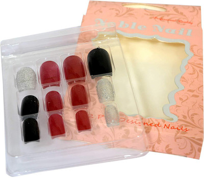 

Noble Plain Artificial Nails With Gum Inject Multicolor(Pack of 1)
