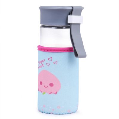 

U-grow WIDE NECK GLASS BOTTLE FOR BABY/KIDS WITH INSULATION COVER - 300 ml(Grey)