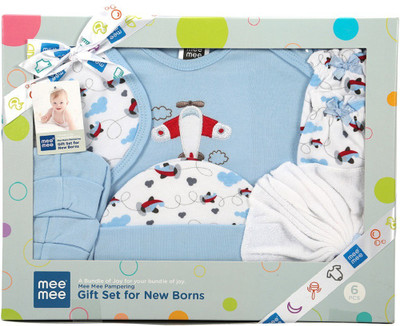 

MeeMee Pampering Gift Set for New Born (6 Pieces, Blue)(Blue)