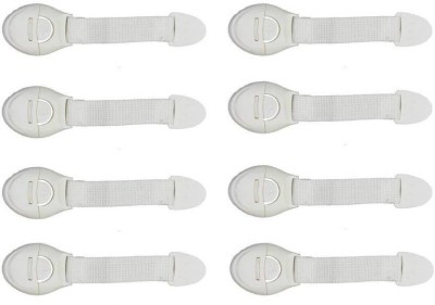 BabySafeHouse Safety Cabinet Latch/Lock 8 pieces for Cabinet, Drawer, Fridge for baby child infant Safety Latch with strong tape(White)