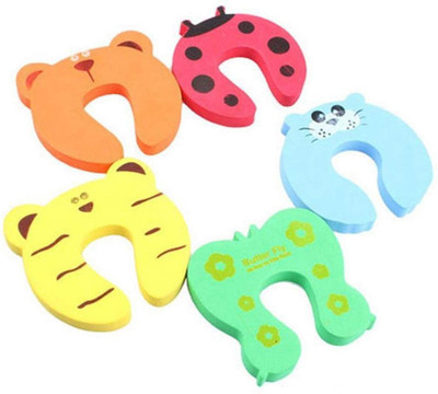 

SYGA 10 Pcs Children Safety No Finger Pinch Foam Door Stopper. Colorful Cartoon Animal Cushion - Bundled Baby Child Kid Cushiony Finger Hand Safety, Curve Shaped Door Stop Guard(Multicolor)