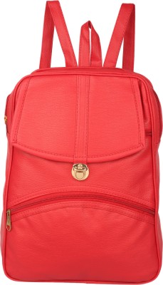 Rajni Fashion PU Leather College Bag Girls 12 L Backpack(Red)