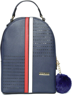 

Addons Laser Cut with Pom Pom Hanging backpack Backpack(Blue, 1 L)
