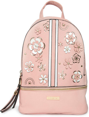 

Addons 3-D Floral Applique Backpack Backpack(Pink, 1 L)