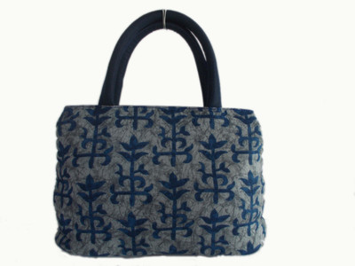 

Esthetic Mind Ladies Small Stylish Handbag Blue hand print Multipurpose Bag(Blue, 5 L)