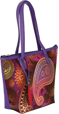 

Hides Women's Tote Purple Floral Waterproof Shoulder Bag(Purple, 10 L)