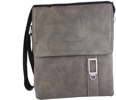 

monarchy pride Genuine Leather Cross-Body Sling Bag/Sholder Bag/Side Sling Shoulder Bag Sling Bag(Grey, 2 L)