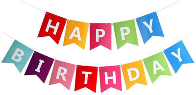 

RKANDROID Happy Birthday Banner / Birthday Banner for Birthday Party / Birthday Decoration Material For Birthday Party - Multi Colour (8 Inch) Banner(4 ft, Pack of 1)