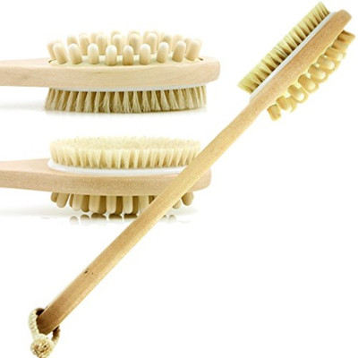 

Bath & Relax Bath Body Brush Natural Bristles Long Handled Shower Back Scrubber Brush