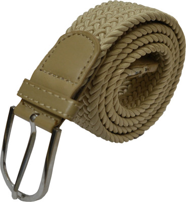 

LOOPA Men Casual Beige Fabric Belt, Cream