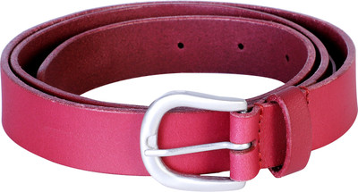 

BELLE Women Formal Red Genuine Leather Belt, Dark red