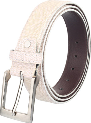 

WELHIDES Men Casual White Artificial Leather Belt