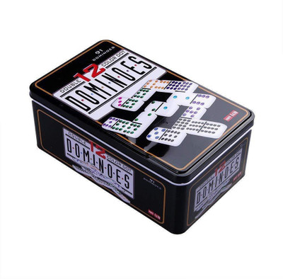 

KEMFYE Double 12 Color Dot Dominoes in Collectors Tin with 91 Pieces(Multicolor)