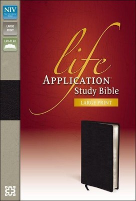 NIV, Life Application Study Bible, Second Edition, Large Print, Bonded Leather, Black, Red Letter Edition(English, Leather / fine binding, Zondervan)