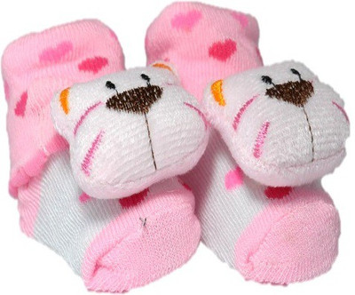 

N3 Baby care Soft Booties Pink 1 Pair Booties(Toe to Heel Length - 10 cm Pink, White)