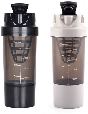 

Mixoma Shakeit Fit Gym 500 ml Shaker(Pack of 2, Multicolor)