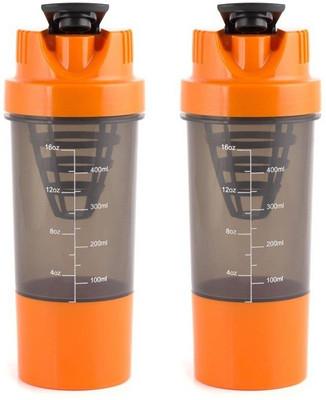 

Mixoma Shakeit Fit Gym 500 ml Shaker(Pack of 2, Multicolor)