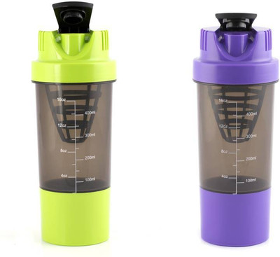 

Mixoma Shakeit Fit Gym 500 ml Shaker(Pack of 2, Multicolor)