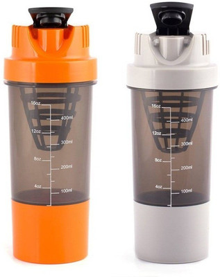 

Mixoma Shakeit Fit Gym 500 ml Shaker(Pack of 2, Multicolor)
