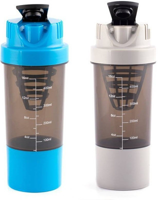

Mixoma Shakeit Fit Gym 500 ml Shaker(Pack of 2, Multicolor)