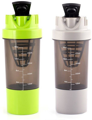 

Mixoma Shakeit Fit Gym 500 ml Shaker(Pack of 2, Multicolor)