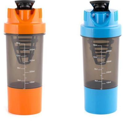 

Mixoma Shakeit Fit Gym 500 ml Shaker(Pack of 2, Multicolor)