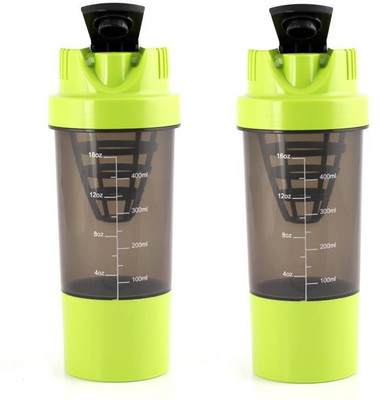 

Mixoma Shakeit Fit Gym 500 ml Shaker(Pack of 2, Multicolor)