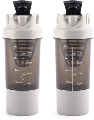 

Mixoma Shakeit Fit Gym 500 ml Shaker(Pack of 2, Multicolor)