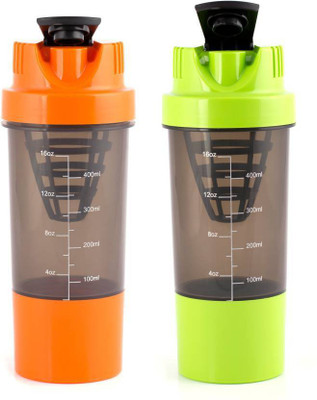 

Mixoma Shakeit Fit Gym 500 ml Shaker(Pack of 2, Multicolor)