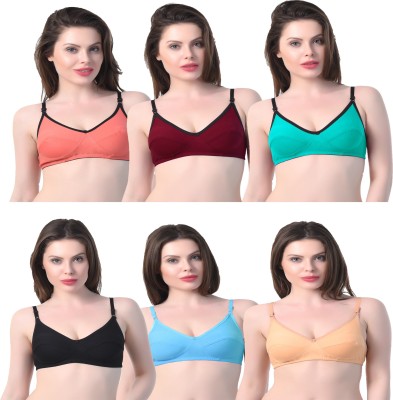 In Beauty by In Beauty Premiume Women Full Coverage Non Padded Bra(Blue, Maroon, Black, Pink, Beige)