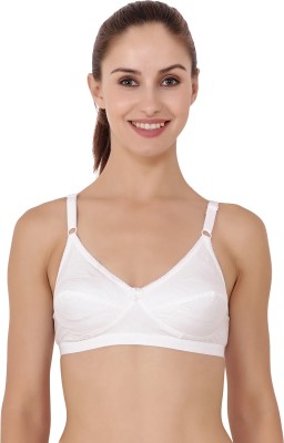 Floret Floret Non Padded & Non-Wired Full Coverage Seamed Cotton Bra Women T-Shirt Non Padded Bra(White)