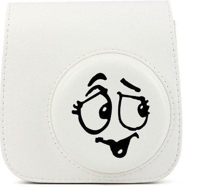 

Caiul Pu Leather Mini 9, Mini 8 (Wacky expressions) Camera Bag(White)