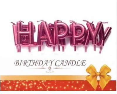 

RKANDROID Happy Birthday Candle / 1st Birthday Candle / Happy Birthday Candle for Birthday Theme / Happy Birthday Candles for Cake (Baby pink) Candle(Pink, Pack of 1)