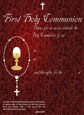 

Christian holycommunion3 Invitation Card(Brown, Pack of 30)