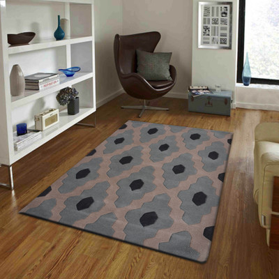 PRESTO Multicolor Wool Carpet(4 ft,  X 6 ft, Rectangle)