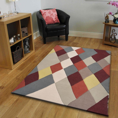 PRESTO Multicolor Wool Carpet(4 ft,  X 6 ft, Rectangle)