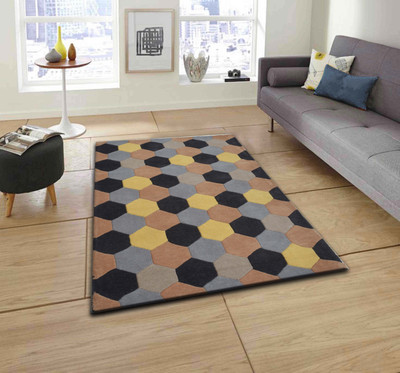 PRESTO Multicolor Wool Carpet(4 ft,  X 6 ft, Rectangle)