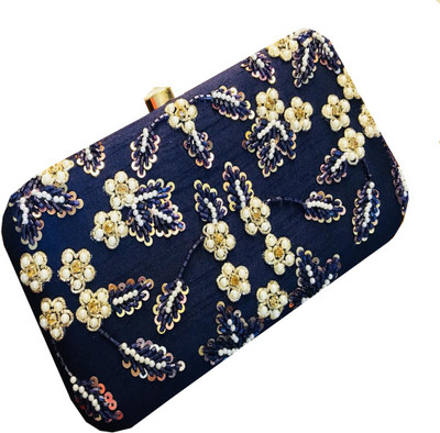 

Craftbazaar Party Blue Clutch
