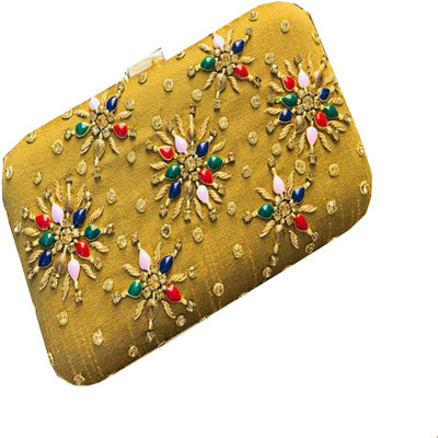 

Craftbazaar Party Gold Clutch