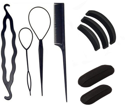 

S R Enterprises Combo kit base clip hair volumizer(Set of 9)