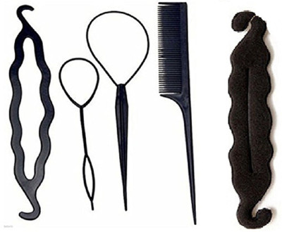 

S R Enterprises Topsy tail braid ponytail hair bun maker( pack of 5pcs)(Set of 5)