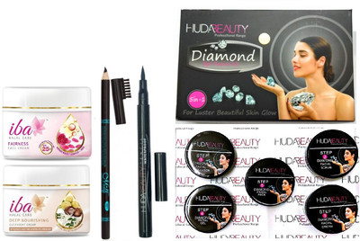 

iba halal care NEW FAIRNESS PACK WITH FAIRNESS FACE CREAM ,DEEP NOURISHING OVER NIGHT CREAM WITH WATERPROOF EYE LINER,EYE BROW PENCIL AND PROFESSIONAL RANGE DIAMOND 5 IN 1 FACIAL KIT PACK(Set of 5)