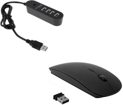 

FU4 High Speed Ultra Slim Mouse with 4 port 1 HUB COMBO Combo Set Combo Set